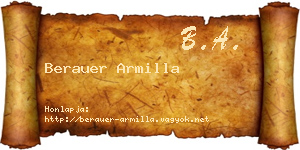 Berauer Armilla névjegykártya